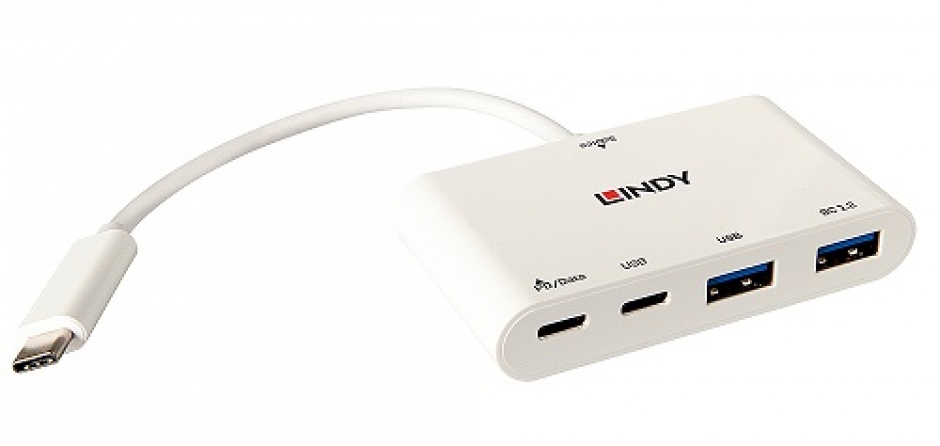 HUB cu 4 porturi USB 3.1 Gen 2 cu PD (Power Delivery), Lindy L43093 imagine noua